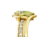 Yellow gold Fancy Yellow Pear  Solitaire Diamond Ring with Split Shank and Prong Setting_68