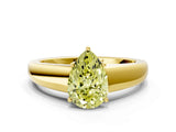 Yellow gold Fancy Yellow Pear  Solitaire Diamond Ring with Tapered Band and Four-Prong Setting_49