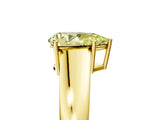 Yellow gold Fancy Yellow Pear  Solitaire Diamond Ring with Tapered Band and Four-Prong Setting_54