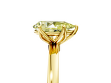 Yellow gold Fancy Yellow Pear  Solitaire Diamond Ring with Thin Band and Four-Prong Setting_8