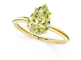 Yellow gold Fancy Yellow Pear  Solitaire Diamond Ring with a Classic Band and Four-Prong Setting 2