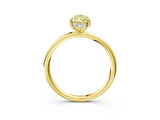 Yellow gold Fancy Yellow Pear  Solitaire Diamond Ring with a Classic Band and Four-Prong Setting 4