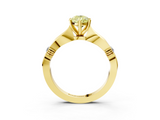 Yellow gold Fancy Yellow Pear  Solitaire Diamond Twisted Band with Four-Prong Setting_63