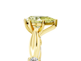 Yellow gold Fancy Yellow Pear  Solitaire Diamond Twisted Band with Four-Prong Setting_65