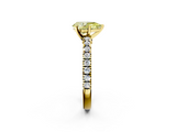 Yellow gold Fancy Yellow Pear  Solitaire Diamond with Pavé Band and Four-Prong Setting_65