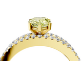 Yellow gold Fancy Yellow Pear  Solitaire Diamond with Pave and Channel Set Band_59