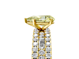 Yellow gold Fancy Yellow Pear  Solitaire Diamond with Pave and Channel Set Band_60