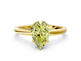 Yellow gold Fancy Yellow Pear  Solitaire Engagement Ring with Cathedral Band and Four-Prong Setting_19