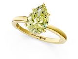 Yellow gold Fancy Yellow Pear  Solitaire Engagement Ring with Cathedral Band and Four-Prong Setting_20