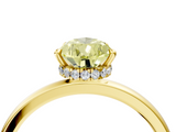 Yellow gold Fancy Yellow Pear  Solitaire Engagement Ring with Cathedral Band and Four-Prong Setting_23