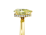 Yellow gold Fancy Yellow Pear  Solitaire Engagement Ring with Cathedral Band and Four-Prong Setting_24