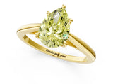 Yellow gold Fancy Yellow Pear  Solitaire Engagement Ring with Four-Prong Setting and Classic Band 1