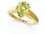 Yellow gold Fancy Yellow Pear  Solitaire Engagement Ring with Four-Prong Setting and Tapered Band_4