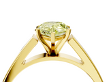 Yellow gold Fancy Yellow Pear  Solitaire Engagement Ring with Four-Prong Setting and Tapered Band_7