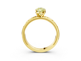 Yellow gold Fancy Yellow Pear  Solitaire Engagement Ring with Scrollwork Band and Four-Prong Setting_106