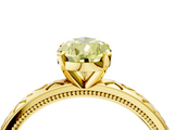 Yellow gold Fancy Yellow Pear  Solitaire Engagement Ring with Scrollwork Band and Four-Prong Setting_107