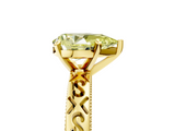 Yellow gold Fancy Yellow Pear  Solitaire Engagement Ring with Scrollwork Band and Four-Prong Setting_108