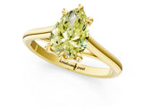 Yellow gold Fancy Yellow Pear  Solitaire Engagement Ring with Six-Prong Setting and Classic Band 1