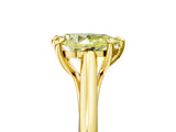 Yellow gold Fancy Yellow Pear  Solitaire Engagement Ring with Six-Prong Setting and Classic Band 5