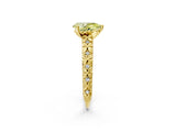 Yellow gold Fancy Yellow Pear  Solitaire Floral Milgrain Engagement Ring_33