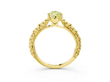 Yellow gold Fancy Yellow Pear  Solitaire Floral Milgrain Engagement Ring_34