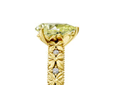 Yellow gold Fancy Yellow Pear  Solitaire Floral Milgrain Engagement Ring_36
