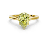 Yellow gold Fancy Yellow Pear  Solitaire Heart Prong Engagement Ring with Tapered Band_55