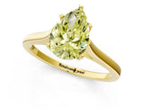 Yellow gold Fancy Yellow Pear  Solitaire Heart Prong Engagement Ring with Tapered Band_56