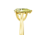 Yellow gold Fancy Yellow Pear  Solitaire Heart Prong Engagement Ring with Tapered Band_60