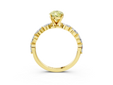 Yellow gold Fancy Yellow Pear  Solitaire Marquise Side Stone Prong Setting Ring_47