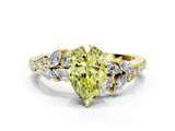 Yellow gold Fancy Yellow Pear  Solitaire Marquise Twist Band with Six-Prong Setting_45