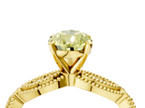 Yellow gold Fancy Yellow Pear  Solitaire Milgrain Diamond Engagement Ring with Bezel and Marquise Band_116