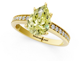 Yellow gold Fancy Yellow Pear  Solitaire Pavé Band Prong Setting Ring_21