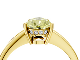 Yellow gold Fancy Yellow Pear  Solitaire Pavé Band Prong Setting Ring_24