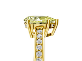 Yellow gold Fancy Yellow Pear  Solitaire Pavé Band Prong Setting Ring_25
