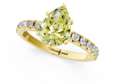 Yellow gold Fancy Yellow Pear  Solitaire Pavé Band with Four-Prong Setting_153