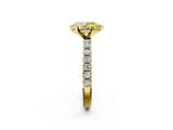 Yellow gold Fancy Yellow Pear  Solitaire Pavé Band with Four-Prong Setting_154