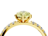 Yellow gold Fancy Yellow Pear  Solitaire Pavé Band with Four-Prong Setting_156