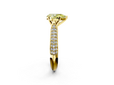 Yellow gold Fancy Yellow Pear  Solitaire Pavé Diamond Engagement Ring with Four-Prong Setting_145