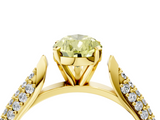 Yellow gold Fancy Yellow Pear  Solitaire Pavé Diamond Engagement Ring with Four-Prong Setting_147