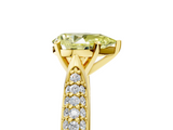 Yellow gold Fancy Yellow Pear  Solitaire Pavé Diamond Engagement Ring with Four-Prong Setting_148