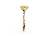 Yellow gold Fancy Yellow Pear  Solitaire Pavé Diamond Engagement Ring with Four-Prong Setting_27