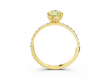 Yellow gold Fancy Yellow Pear  Solitaire Pavé Diamond Engagement Ring with Four-Prong Setting_28