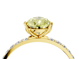 Yellow gold Fancy Yellow Pear  Solitaire Pavé Diamond Engagement Ring with Four-Prong Setting_29