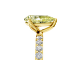 Yellow gold Fancy Yellow Pear  Solitaire Pavé Diamond Engagement Ring with Four-Prong Setting_30