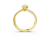 Yellow gold Fancy Yellow Pear  Solitaire Pave Diamond Engagement Ring with Four-Prong Setting_189