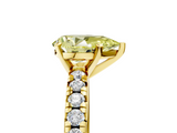 Yellow gold Fancy Yellow Pear  Solitaire Pave Diamond Engagement Ring with Four-Prong Setting_191
