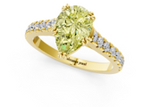 Yellow gold Fancy Yellow Pear  Solitaire Pave Diamond Engagement Ring with Prong Setting_21