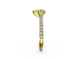 Yellow gold Fancy Yellow Pear  Solitaire Pave Diamond Engagement Ring with Prong Setting_22