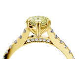 Yellow gold Fancy Yellow Pear  Solitaire Pave Diamond Engagement Ring with Prong Setting_24